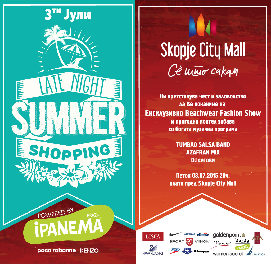 Online Invitation Late Night Shopping - Skopje City Mall