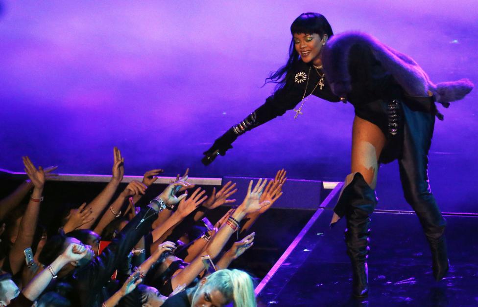 Rihanna performs. REUTERS/Lucas Jackson