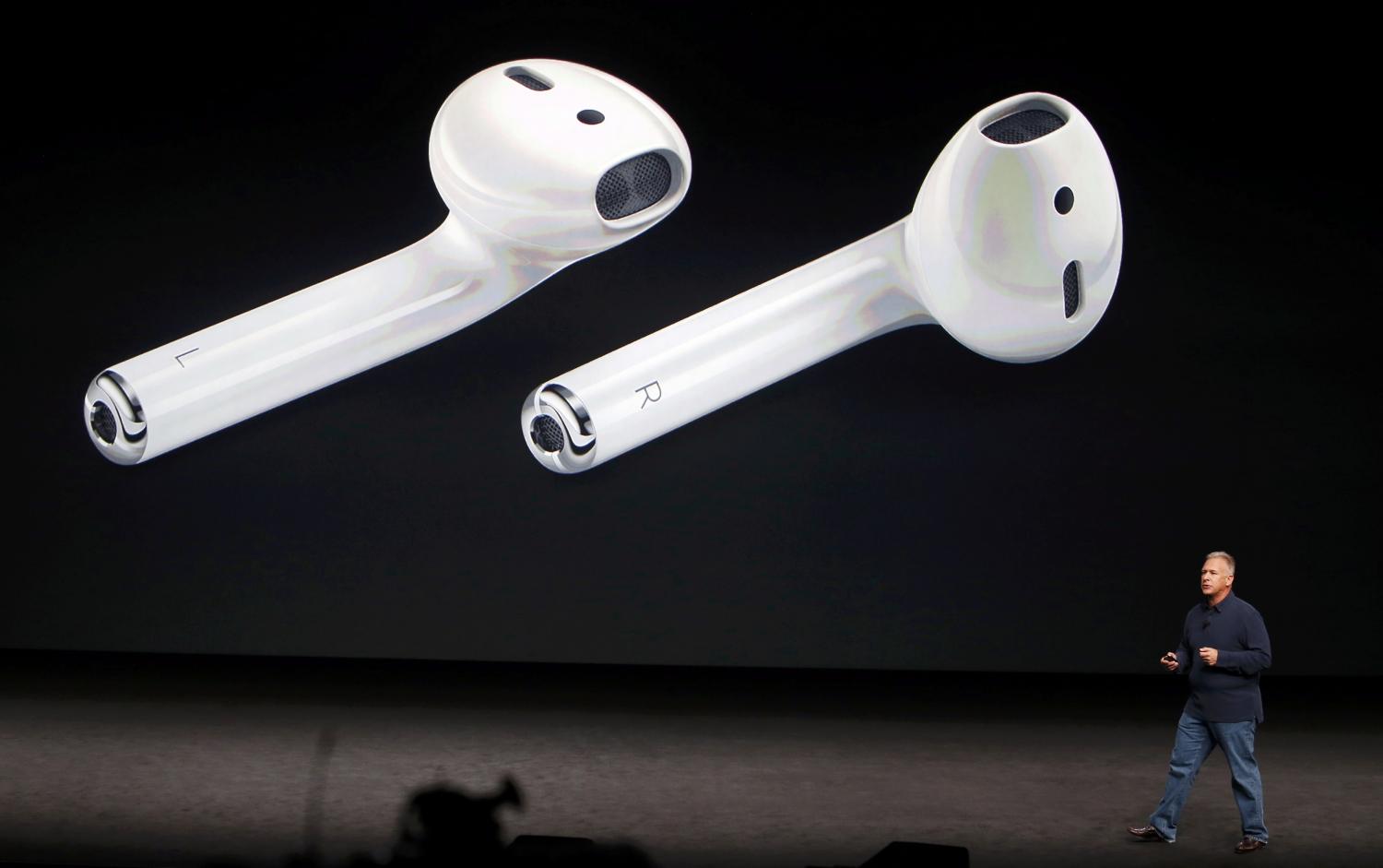 Phil Schiller, Senior Vice President of Worldwide Marketing at Apple Inc, discusses the Apple AirPods during a media event in San Francisco, California, U.S. September 7, 2016. REUTERS/Beck Diefenbach