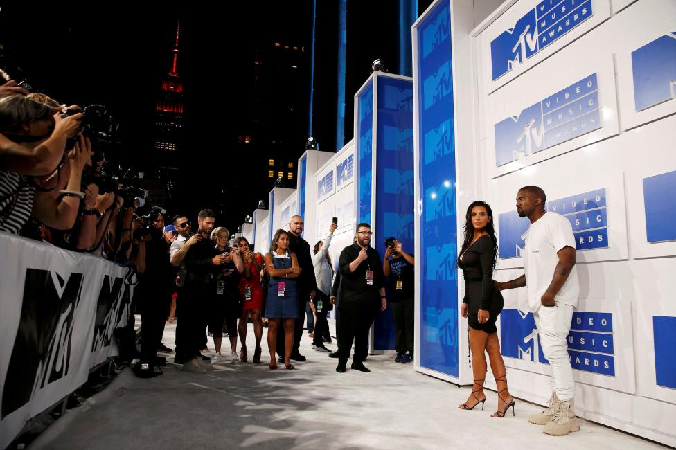 Kim Kardashian and Kanye West arrive at the 2016 MTV Video Music Awards in New York Kim Kardashian and Kanye West arrive at the 2016 MTV Video Music Awards in New York