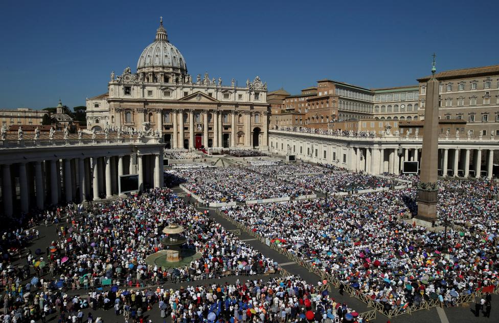 A general view of Saint Peter's Square as Pope Francis leads a mass for the canonisation of Mother Teresa of Calcutta at the Vatican