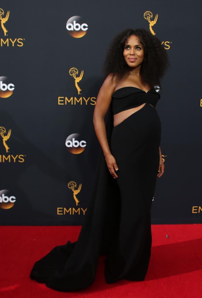 Actress Kerry Washington from the ABC series "Scandal" arrives at the 68th Primetime Emmy Awards in Los Angeles, California